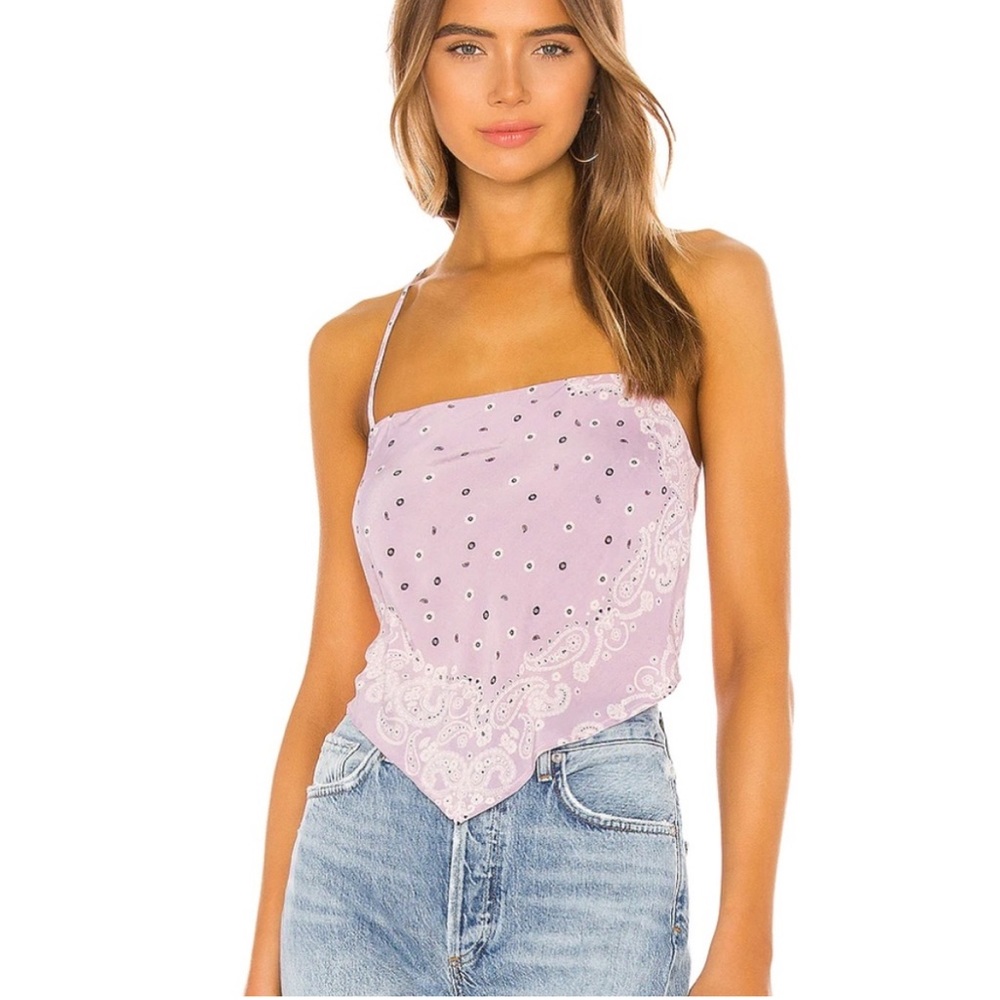 For Love & Lemons 
Bandanna crop top tie back